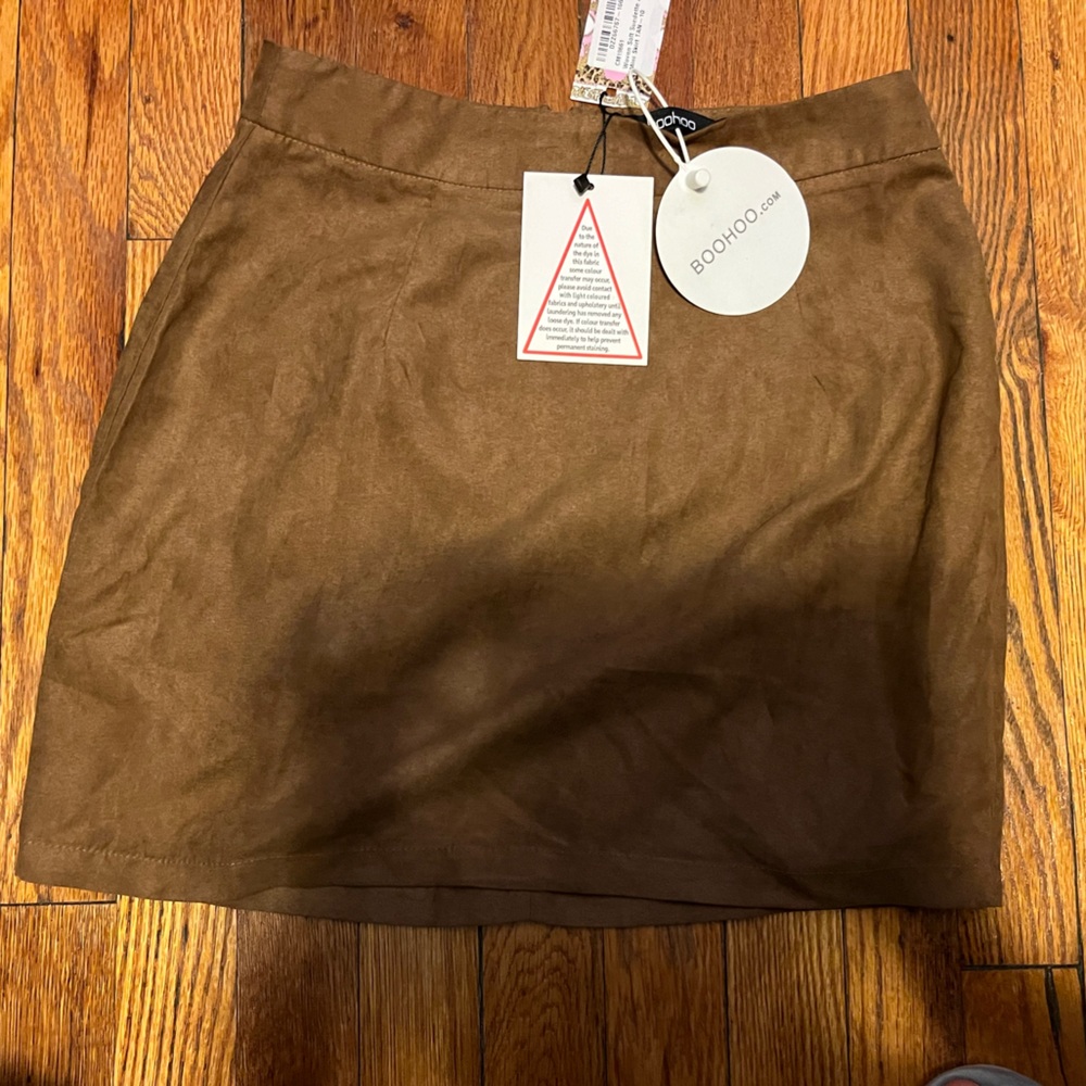 Tan Faux Suede mini Skirt by BooHoo $23